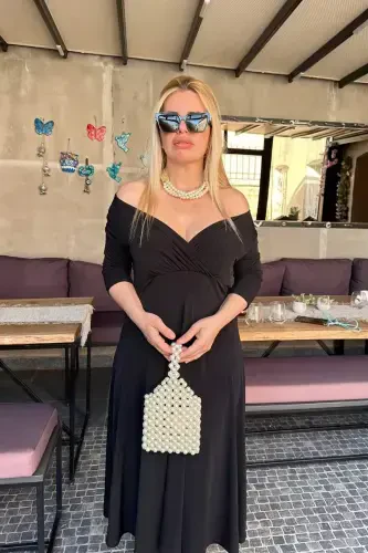 Plus Size Carmen Neckline Evening Dress GLS8003 - 3