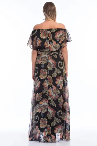 Plus Size Chiffon Dress KL7881d - BÜYÜKBEDENIZ (1)