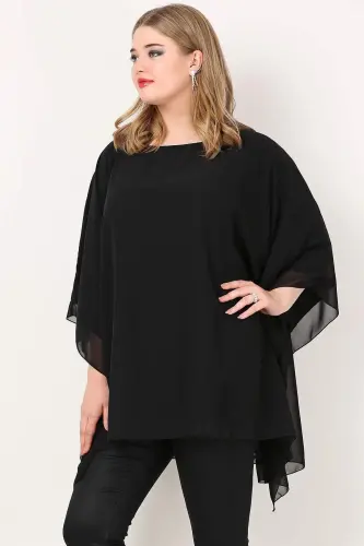 Plus Size Chiffon Evening Dress KL1900 Black - 1