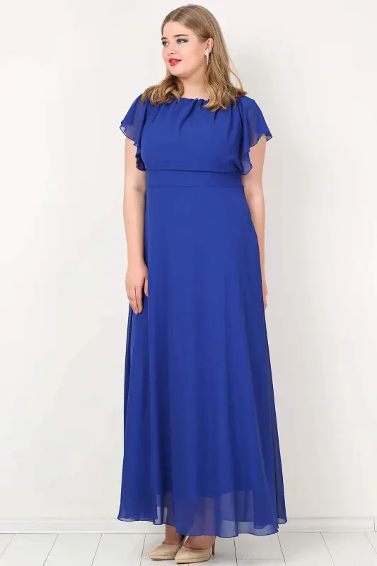 Plus Size Chiffon Maxi Dress KL7881 - BÜYÜKBEDENIZ