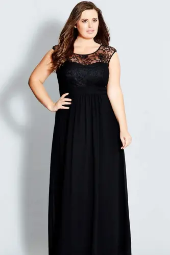 Plus Size Chiffon Sleeveless Long Maxi Dress KL4009 - 1
