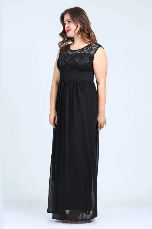 Plus Size Chiffon Sleeveless Long Maxi Dress KL4009 - 3