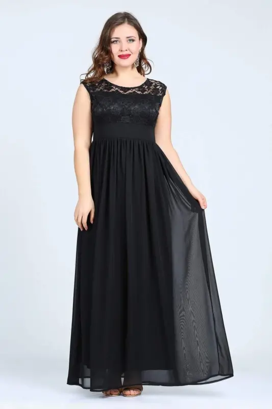 Plus Size Chiffon Sleeveless Long Maxi Dress KL4009 - 4