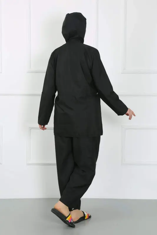 Plus Size Closed Large Swimsuit Black 44010 - 3