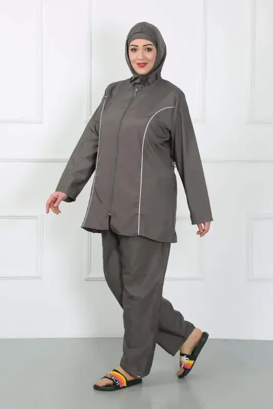 Plus Size Closed Large Swimsuit Smoke 44010 - 1