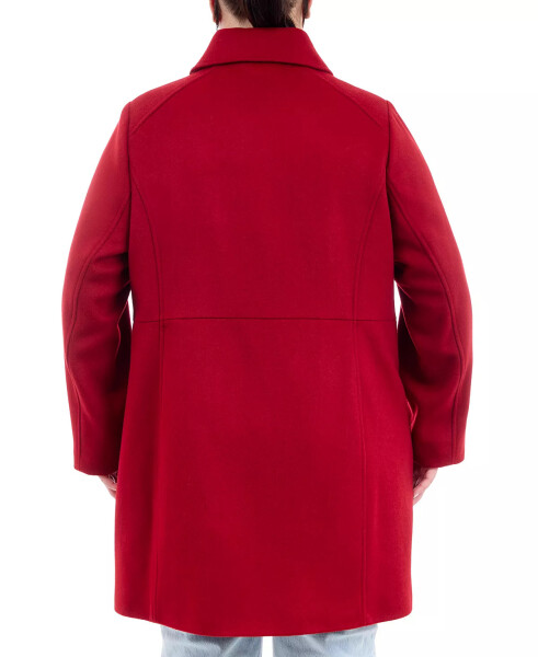 Plus Size Club-Collar Zip-Front Coat, Created for Modazone Rhubarb - 2