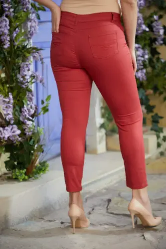 Plus Size Coral Cotton Pants - 4