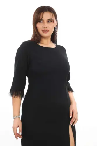 Plus Size Deep Slit Detail Sheath Formal Dress 779 - 3