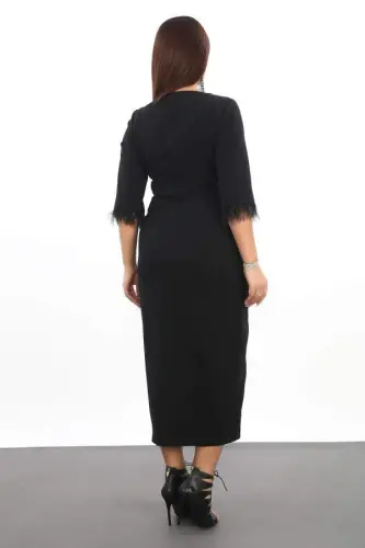 Plus Size Deep Slit Detail Sheath Formal Dress 779 - 4