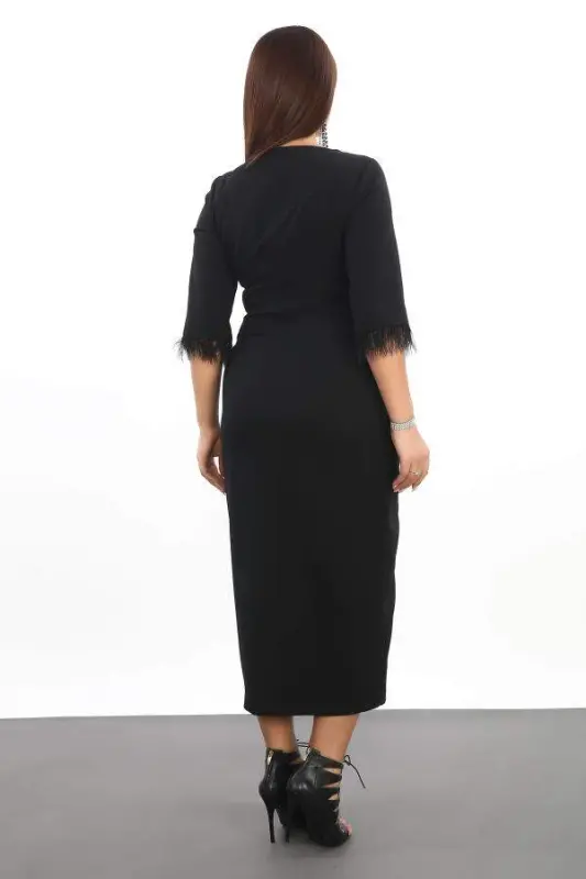 Plus Size Deep Slit Detail Sheath Formal Dress 779 - 4