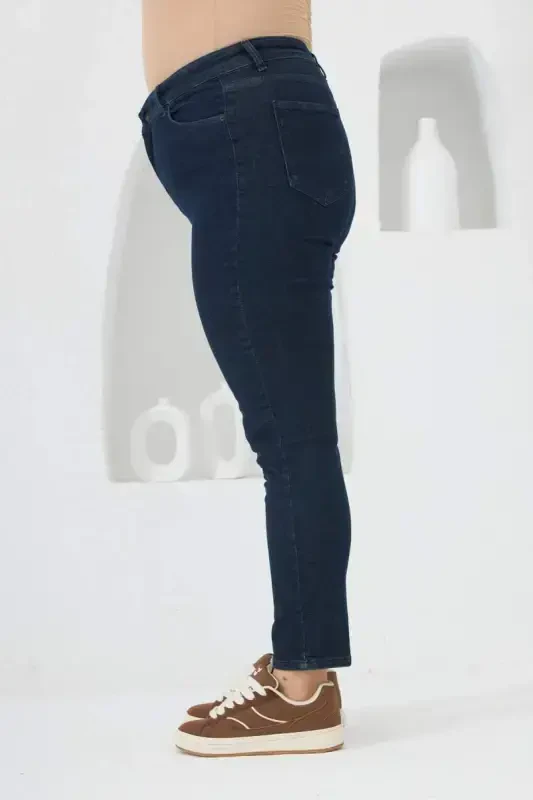 Plus Size Denim Jeans Dark Navy Blue - 2