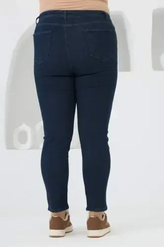 Plus Size Denim Jeans Dark Navy Blue - 5