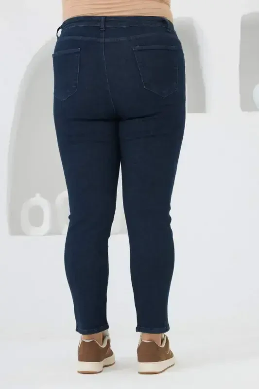 Plus Size Denim Jeans Dark Navy Blue - 5