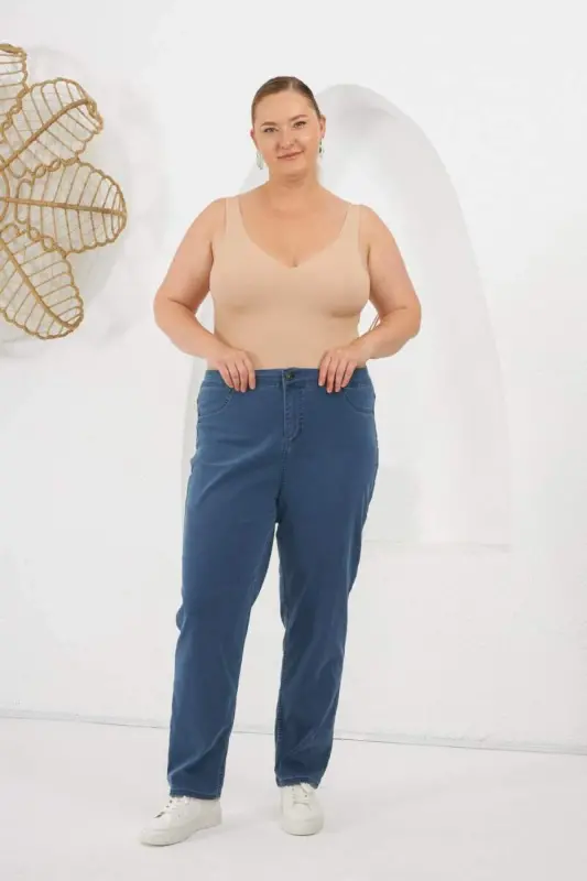 Plus Size Denim Jeans Medium Blue - 5