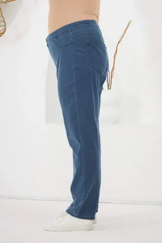Plus Size Denim Jeans Medium Blue - BÜYÜKBEDENIZ (1)