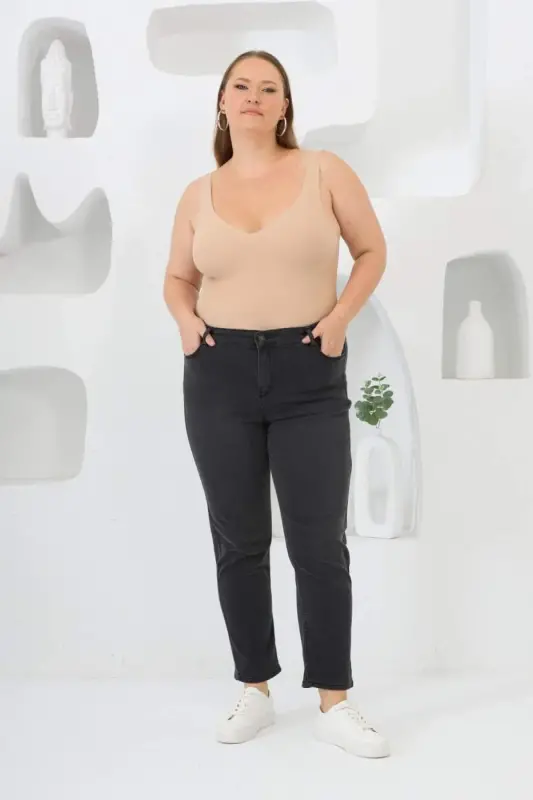 Plus Size Denim Jeans Smokey Gray - 4