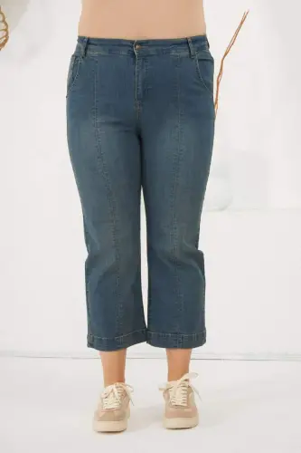 Plus Size Denim Pants Kim Blue - BÜYÜKBEDENIZ (1)