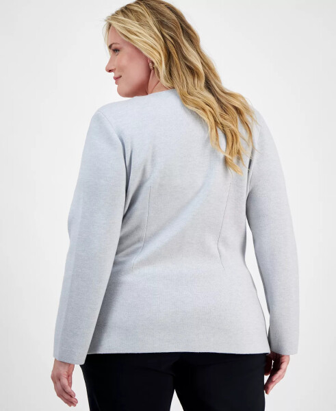 Plus Size Double-Breasted Jersey Blazer, Created for Modazone Grey - 4