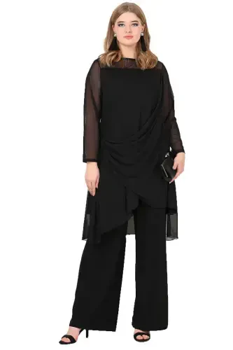 Plus Size Dressy Pants Tunic Set KL7894 - BÜYÜKBEDENIZ (1)