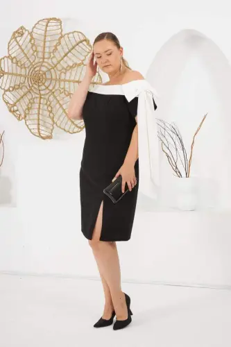 Plus Size Evening Dress Black - BÜYÜKBEDENIZ (1)