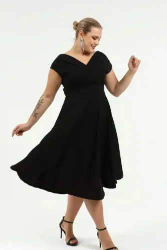 Plus Size Flexible And Lycra Boat Neck ND4011 - 9