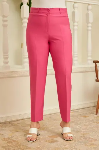 Plus Size Fuchsia Fabric Pants - 6