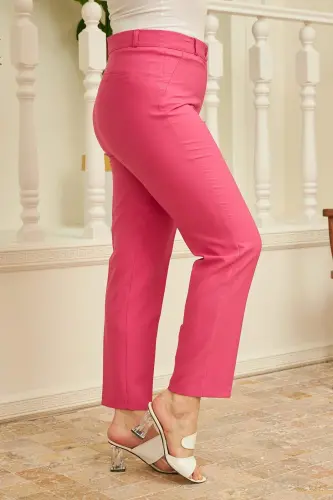 Plus Size Fuchsia Fabric Pants - 4