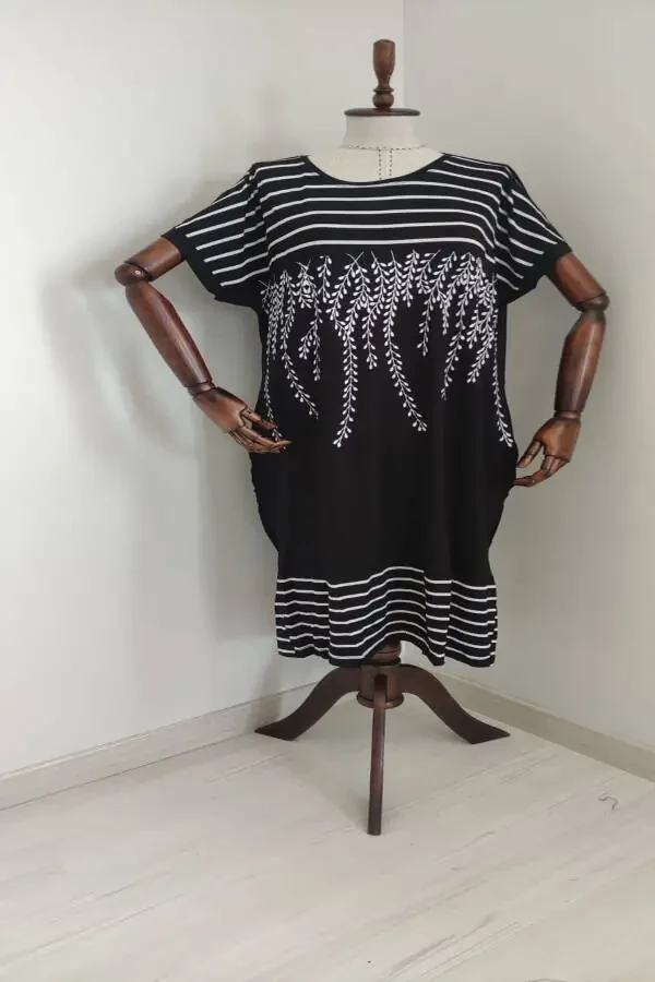 PLUS SIZE FULL STRETCH COTTON DRESS - 1