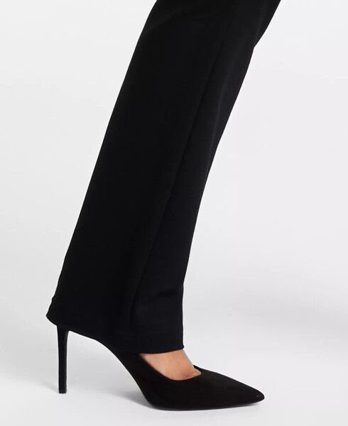 Plus Size High Rise Pull-On Straight-Leg Pants, Created for Modazone Deep Black - 11