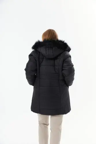 Plus Size Hooded Black Jacket - 5