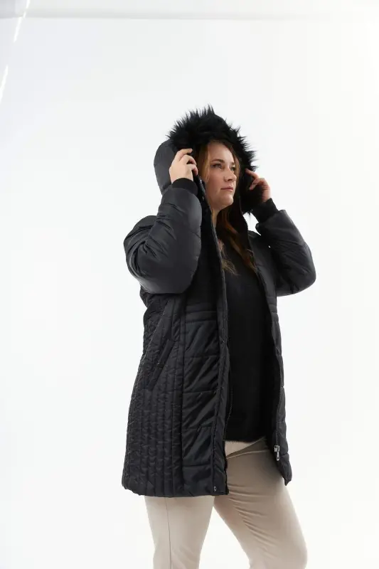Plus Size Hooded Black Jacket - 9
