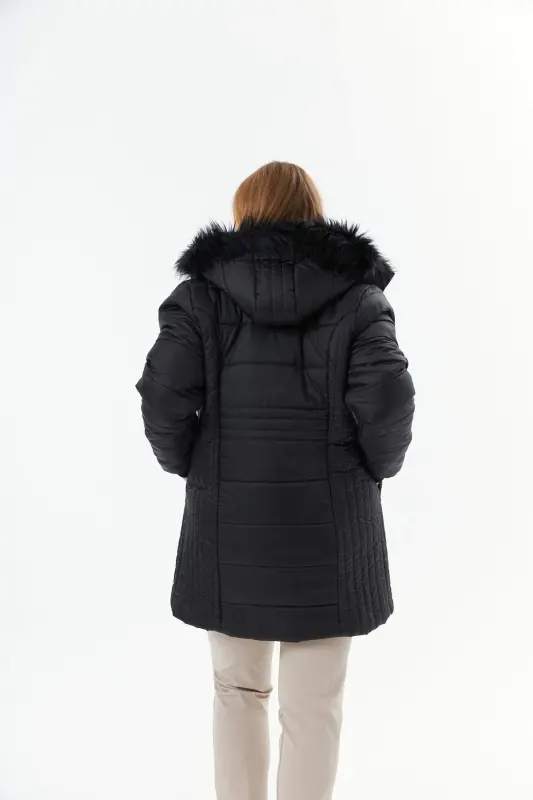 Plus Size Hooded Black Jacket - 8