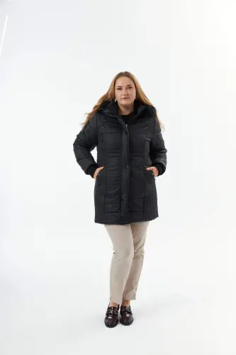 Plus Size Hooded Black Jacket - 7