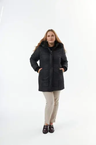 Plus Size Hooded Black Jacket - 6