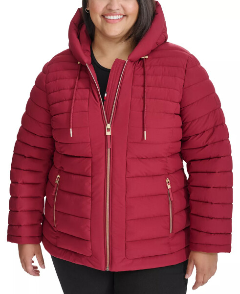 Plus Size Hooded Packable Puffer Coat, Created for Modazone Rouge - 1