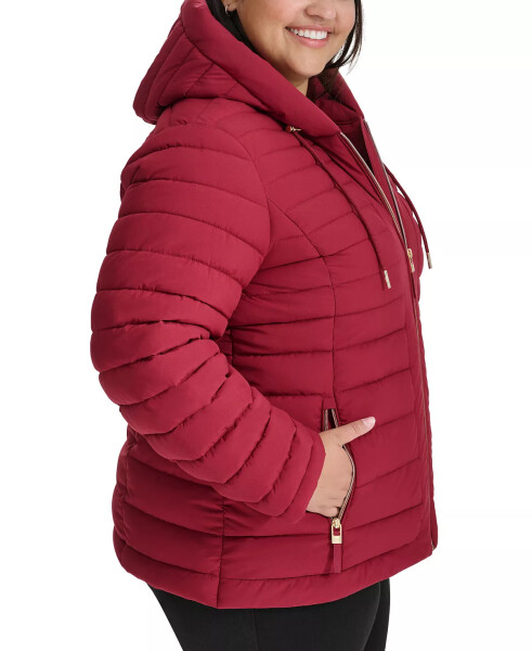 Plus Size Hooded Packable Puffer Coat, Created for Modazone Rouge - 3