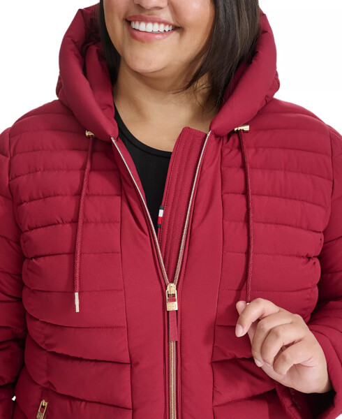 Plus Size Hooded Packable Puffer Coat, Created for Modazone Rouge - 4