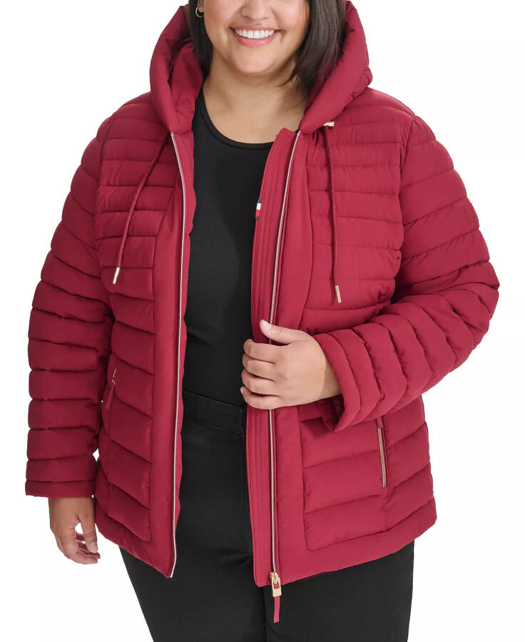 Plus Size Hooded Packable Puffer Coat, Created for Modazone Rouge - 5