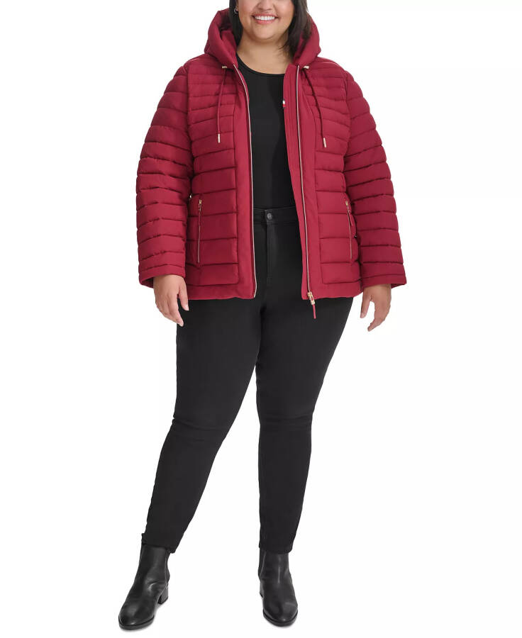 Plus Size Hooded Packable Puffer Coat, Created for Modazone Rouge - 6