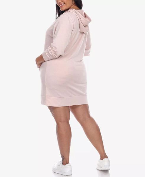 Plus Size Hoodie Sweatshirt Dress Beige - 2