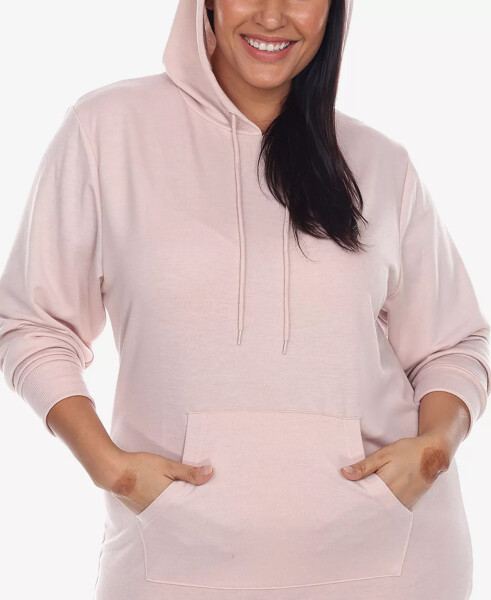 Plus Size Hoodie Sweatshirt Dress Beige - 6