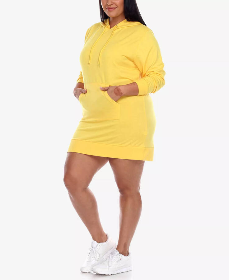 Plus Size Hoodie Sweatshirt Dress Beige - 10