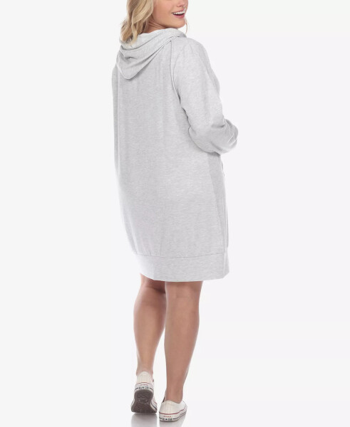 Plus Size Hoodie Sweatshirt Dress Beige - 16