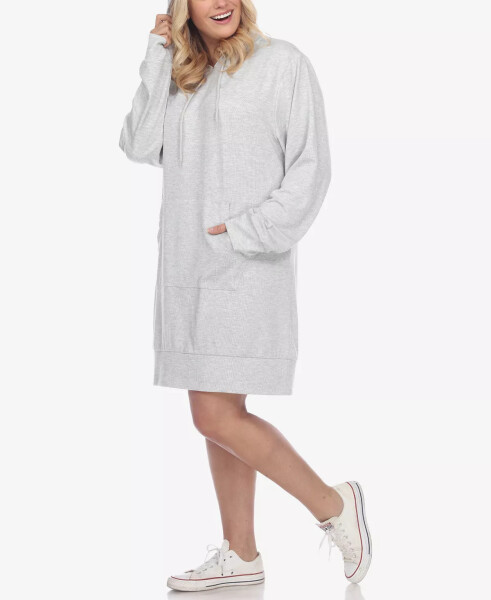 Plus Size Hoodie Sweatshirt Dress Beige - 17