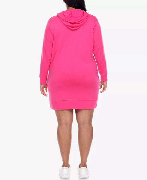 Plus Size Hoodie Sweatshirt Dress Blue - 11