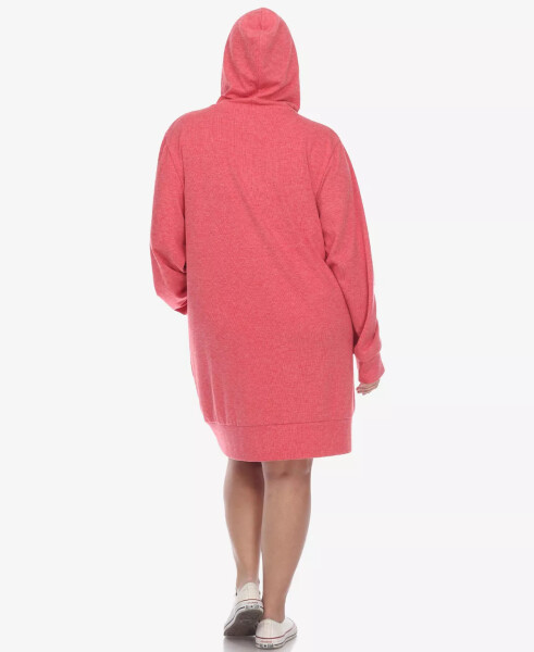 Plus Size Hoodie Sweatshirt Dress Coral - 6