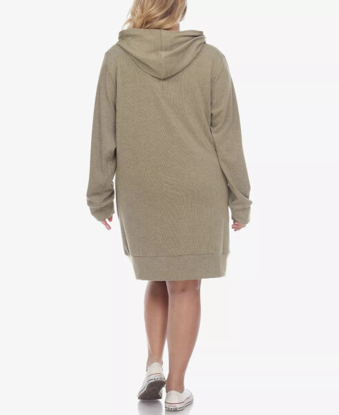 Plus Size Hoodie Sweatshirt Dress Green - 2