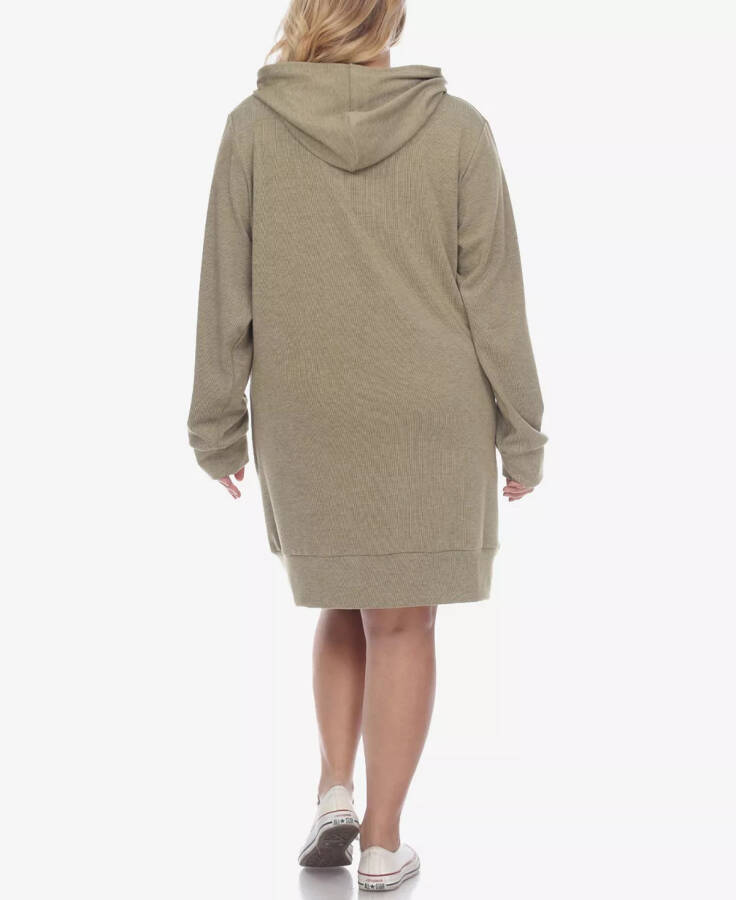 Plus Size Hoodie Sweatshirt Dress Green - 3