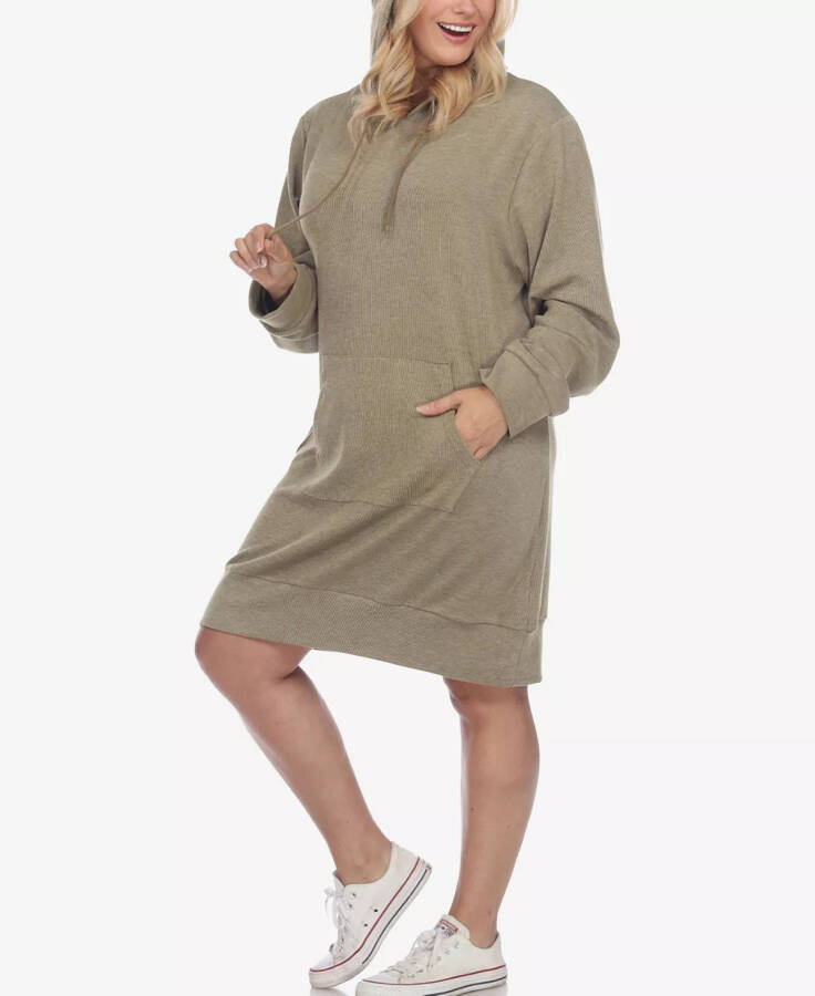 Plus Size Hoodie Sweatshirt Dress Green - 4