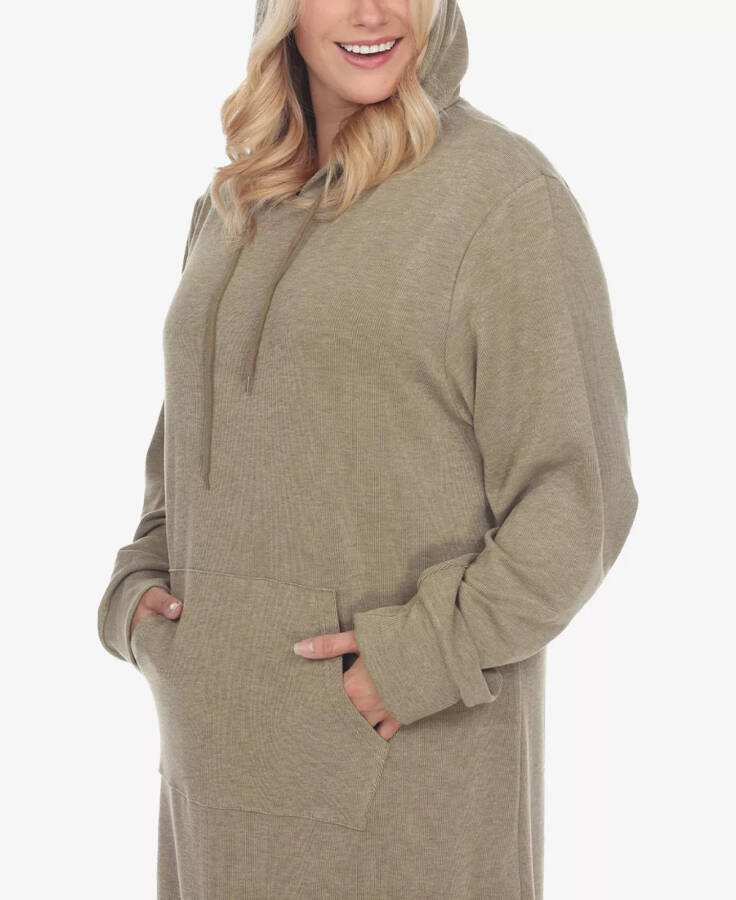 Plus Size Hoodie Sweatshirt Dress Green - 5